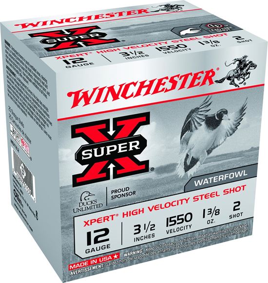 Picture of Winchester Super-X Xpert Hi-Velocity Steel Shotgun Ammo - 12Ga, 3-1/2", 1-3/8 oz, #2, 25rds Box, 1550fps
