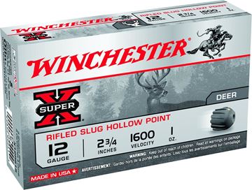 Picture of Winchester Super-X Slugs Shotgun Ammo - 12Ga, 2-3/4'', 1oz, Rifled Slug, 5rds Box