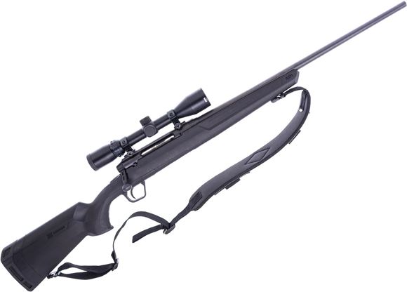 Picture of Used Savage Axis XP Bolt-Action Rifle, 243 Win, 22.4" Barrel, Blued, Black Synthetic Stock, Bushnell Banner 3-9x40 Riflescope, 2 Magazines, Very Good Condition