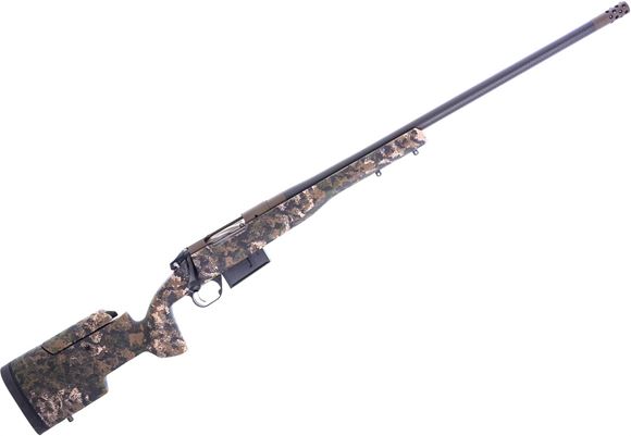 Picture of Bergara Premier Divide Bolt Action Rifle - 6.5 PRC, 24", 1:8", Cure Carbon Fiber Barrel, Ommi Muzzle Brake, Custom AG Chalk Branch Carbon Fiber Stock With Adjustable Cheek Riser, Custom Erosion Rogue Camo, 4rds