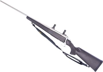 Picture of Used Browning A-Bolt Left Hand Bolt-Action Rifle, 30-06 Sprg, 22.4" Barrel, Stainless, Black Synthetic Stock, Browning Sling, 30mm Leupold STD rings and Bases, 1 Magazine, Good Condition