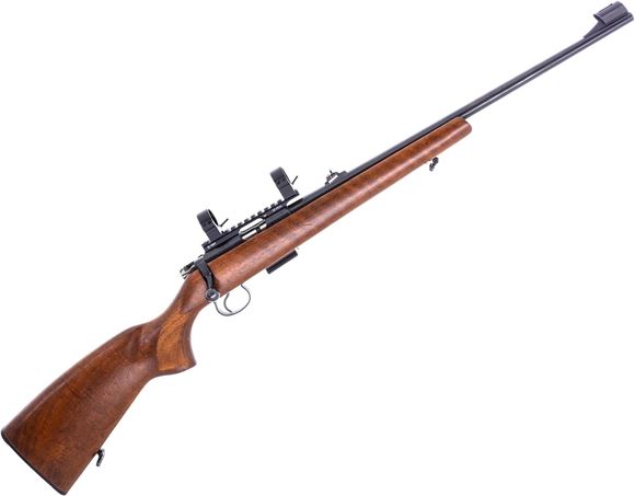Picture of Used CZ 455 Lux Bolt-Action Rifle, 22 WMR, 20" Barrel, Blued, Wood Stock, 20 MOA MDT Rail, 1" QRW Rings, 2 Magazines, Very Good Condition