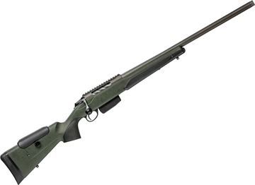Picture of Tikka T3X Super Varmint Bolt Action Rifle - 223 Rem, 23.7'' Heavy Barrel, Stainless Steel Finish, Green Modular Synthetic Stock, Standard Trigger, 5rds, No Sights