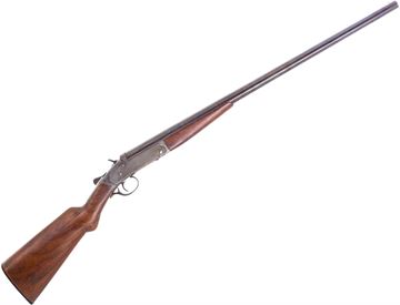 Picture of Used Iver Johnson Single Shot Shotgun, 16Ga, 2-3/4", 26" Barrel, Wood Stock, Fixed Full Choke, Repaired Cracks At Wrist & Tang, Overall Fair Condition